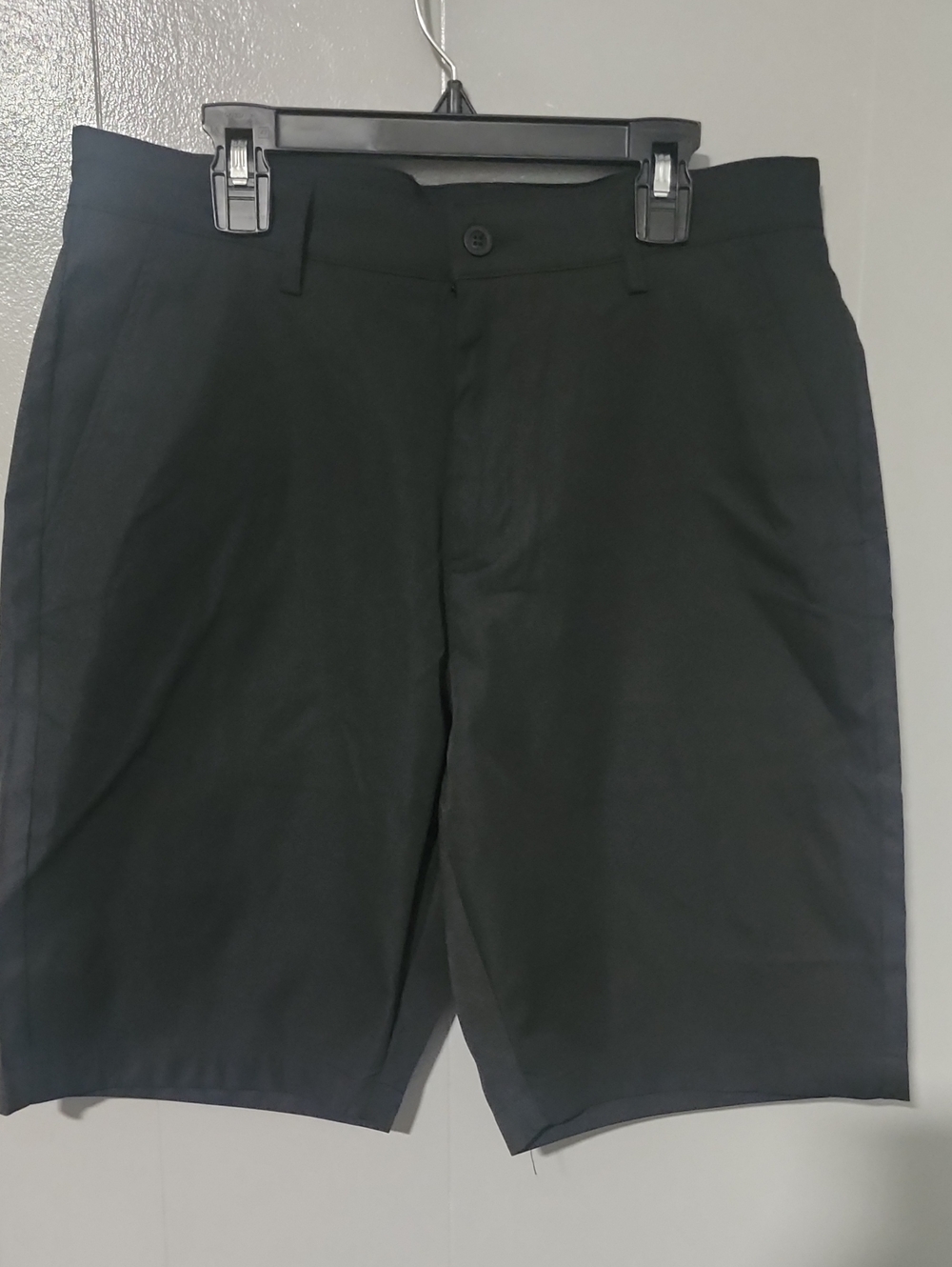 Classic Men's Flat-Front Black Shorts